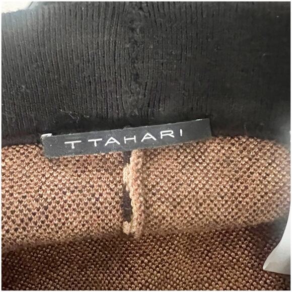 Tahari Cheetah Print Sweater Skirt Stretch Size Medium Knee Length Brown Black - Picture 9 of 10
